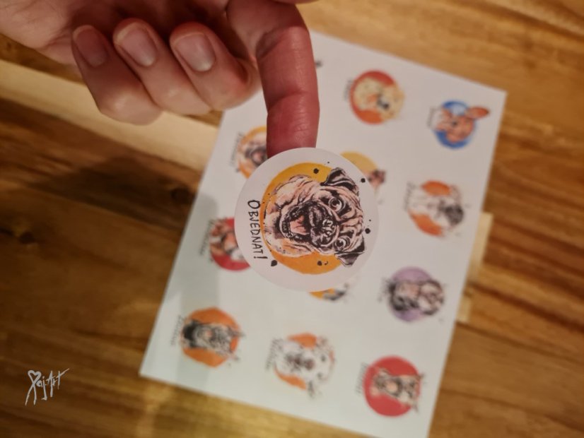 Samolepky psi mix 12ks