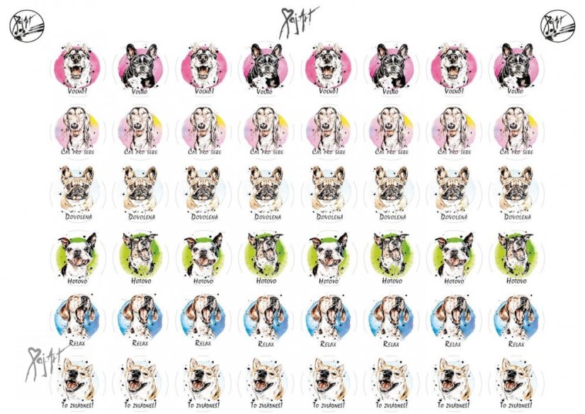 Samolepky mix psi A5