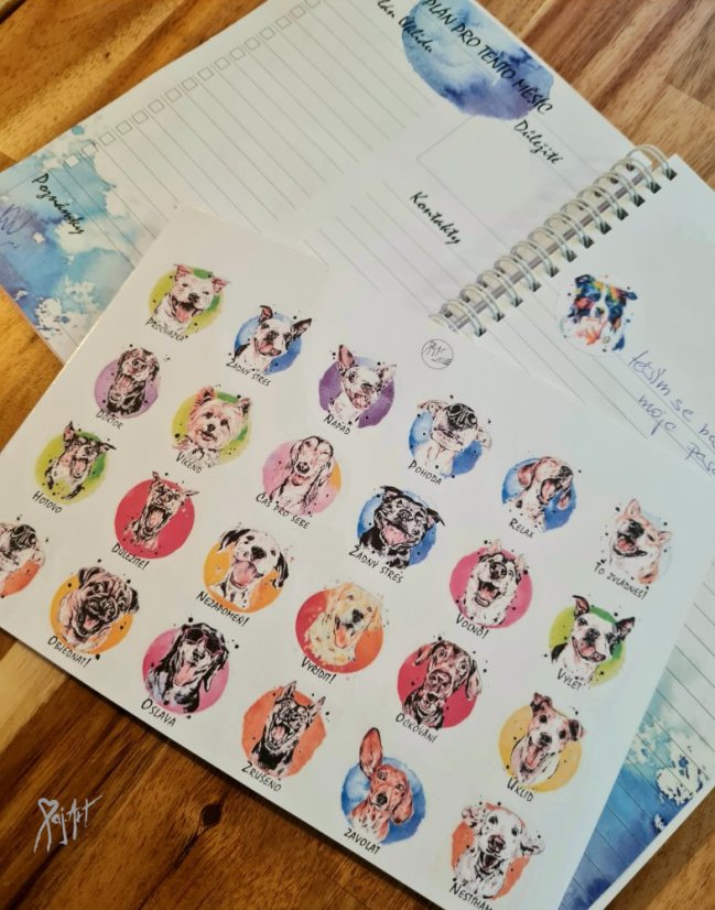 Samolepky mix psi 24ks A5