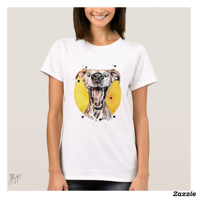 Tričko s potiskem Chrt - Velikost: XXL